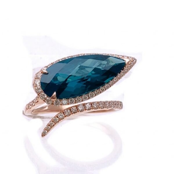 Diamond / Blue Topaz Ring