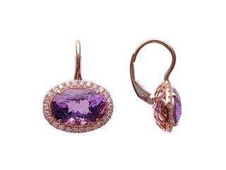 Diamond / Amethyst Earrings