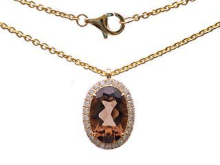 Diamond / Smokey Quartz Necklace