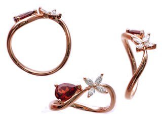 Diamond / Garnet Ring