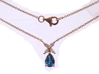 Diamond / Blue Topaz Necklace