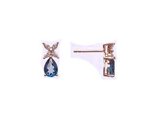 Diamond / Blue Topaz Earrings