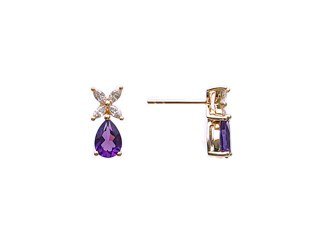 Diamond / Amethyst Earrings