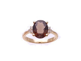 Diamond / Smokey Quartz Ring