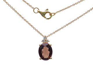 Diamond / Smokey Quartz Pendant