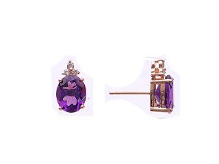 Diamond / Amethyst Earrings