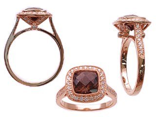 Diamond / Smokey Quartz Ring