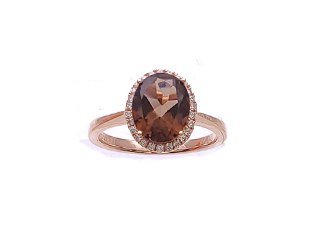 Diamond / Smokey Quartz Ring