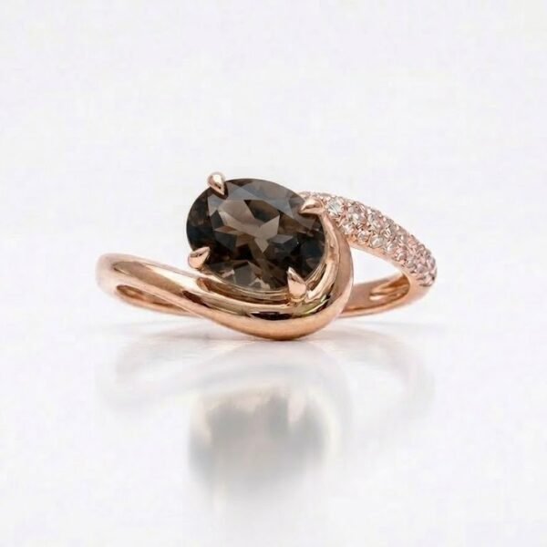 Diamond / Smokey Quartz Ring