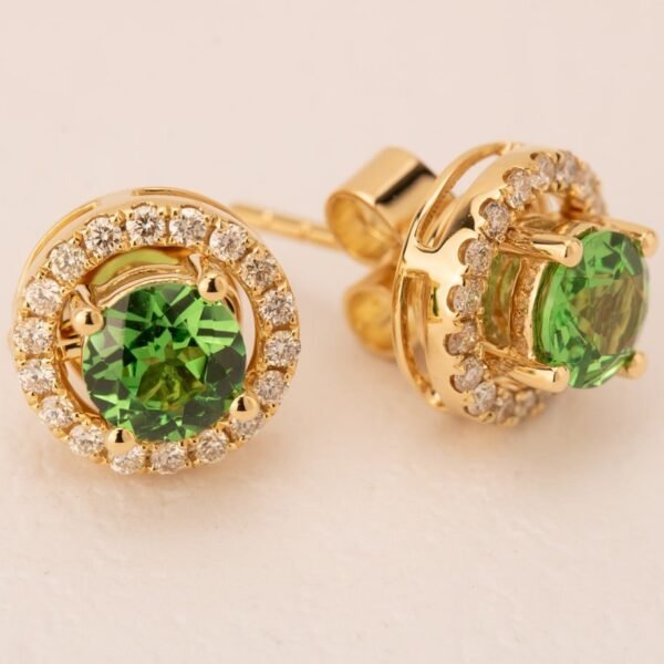 Diamond / Green Quartz Earrings