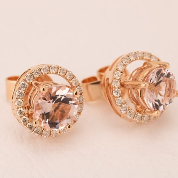 Diamond / Morganite Earrings