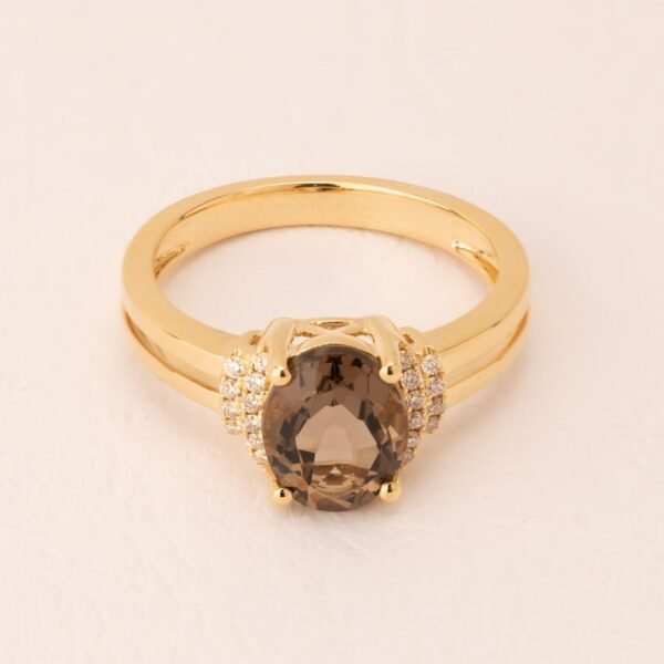 Diamond / Smokey Quartz Ring