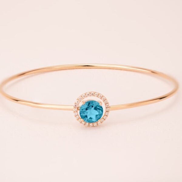Diamond / Blue Topaz Bangle