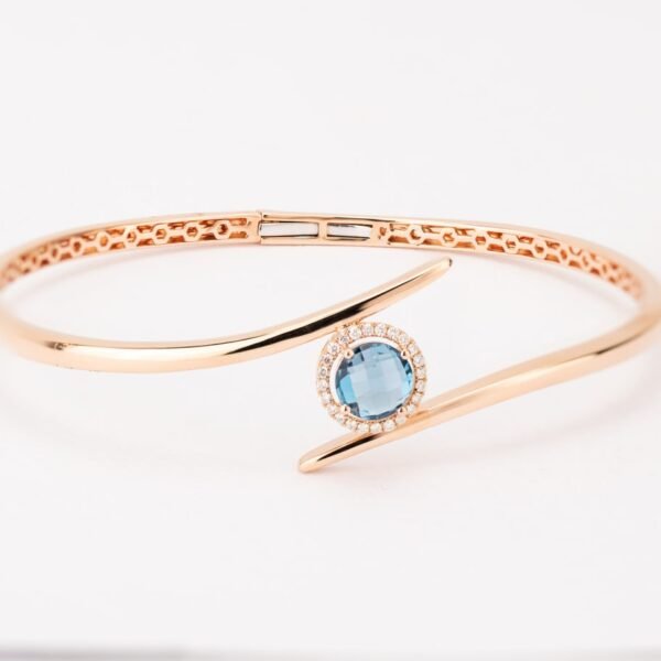 Diamond / Blue Topaz Bangle