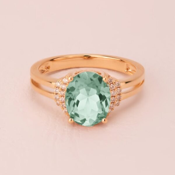 Diamond / Green Quartz Ring