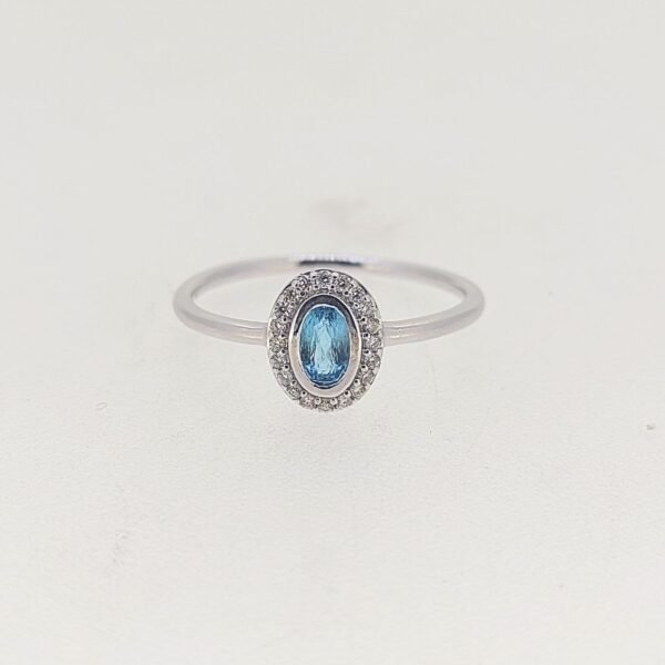 Diamond / Blue Topaz Ring