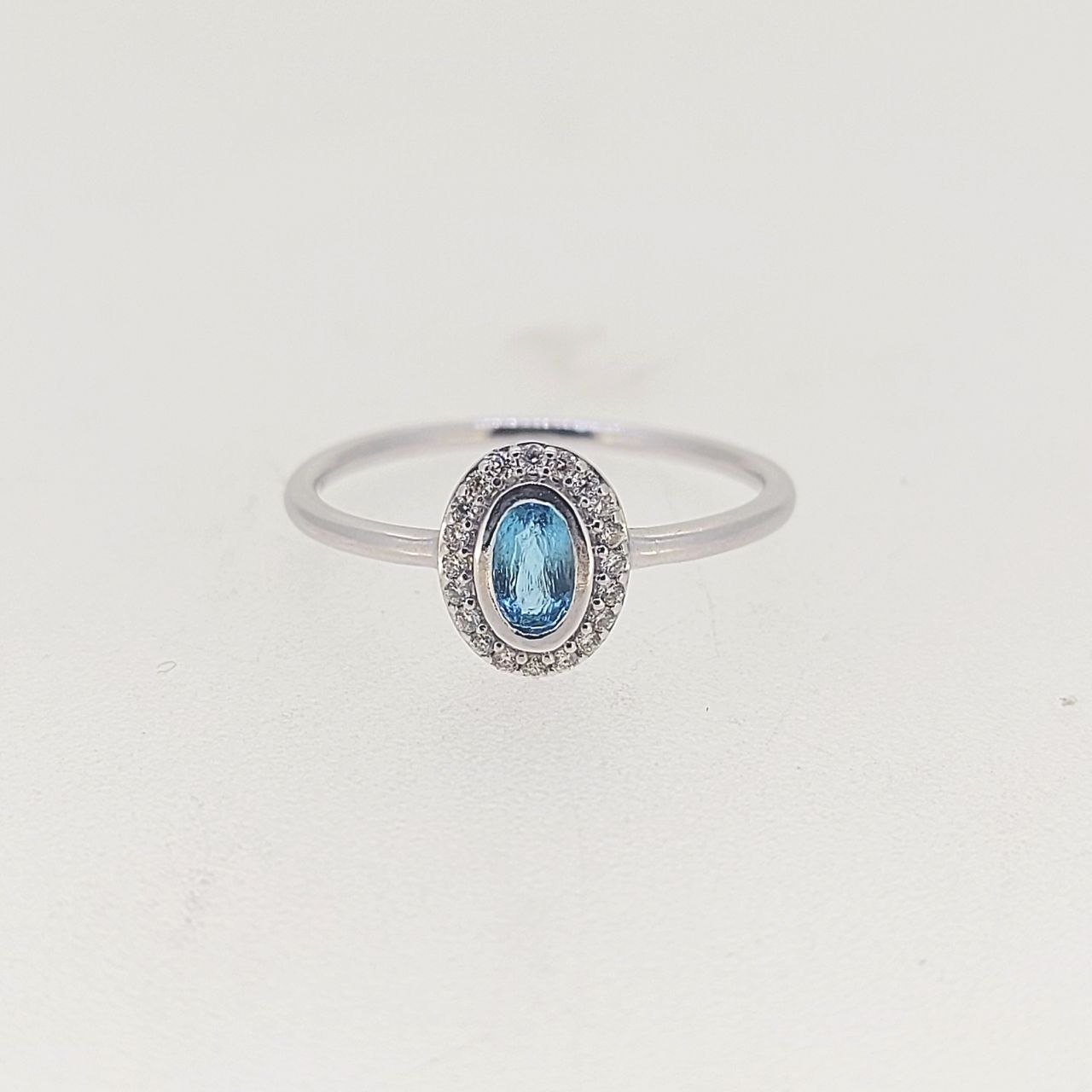 Diamond / Blue Topaz Ring