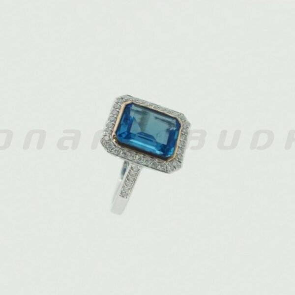 Diamond / Blue Topaz Ring