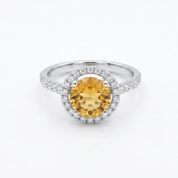 Diamond / Yellow Topaz Ring