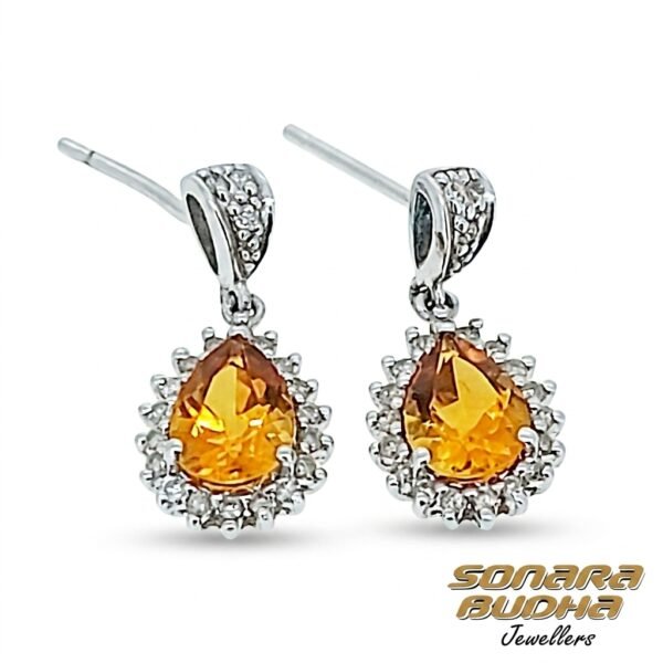 Diamond / Citrine Earrings