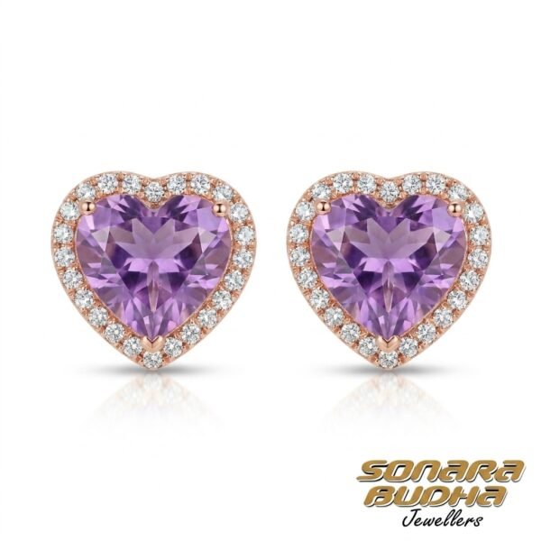 Diamond / Amethyst Studs