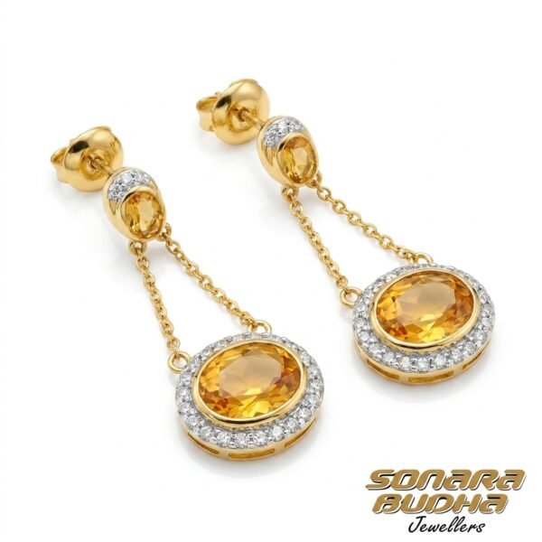 Diamond / Citrine Earrings