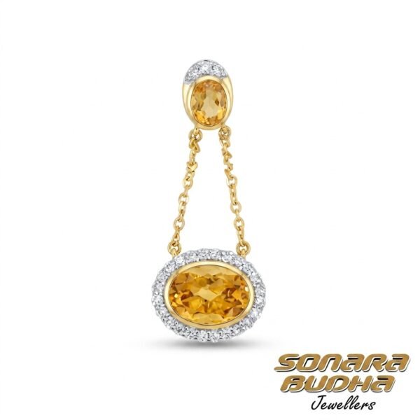 Diamond / Citrine Pendant