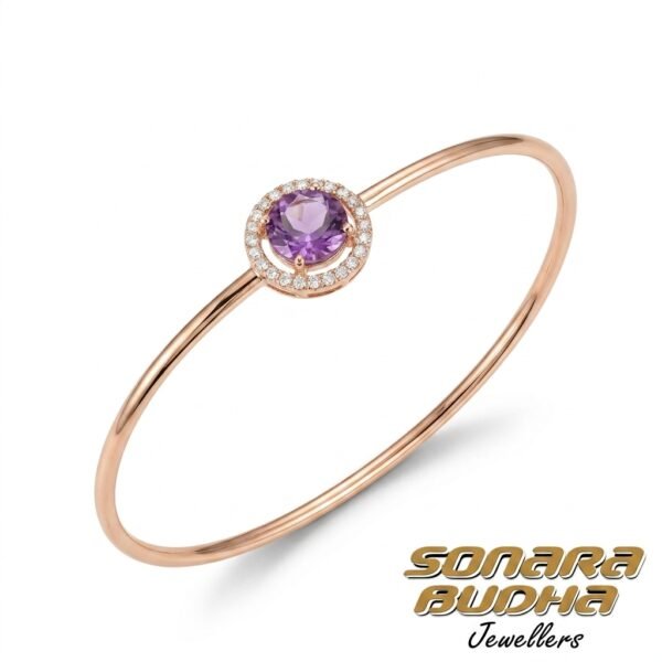 Diamond / Amethyst Bangle