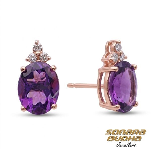 Diamond / Amethyst Earrings