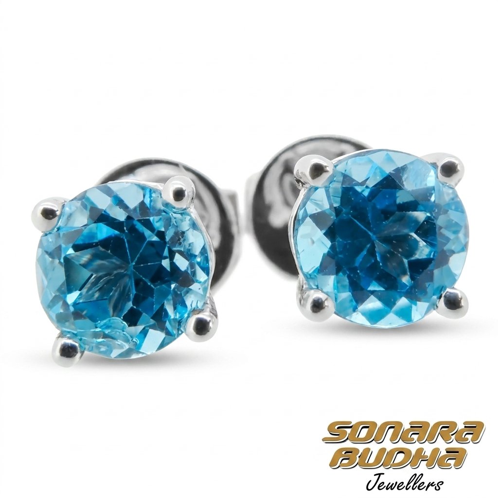 Blue Topaz Studs