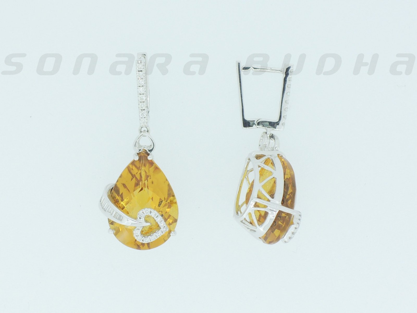 Diamond / Citrine Earrings