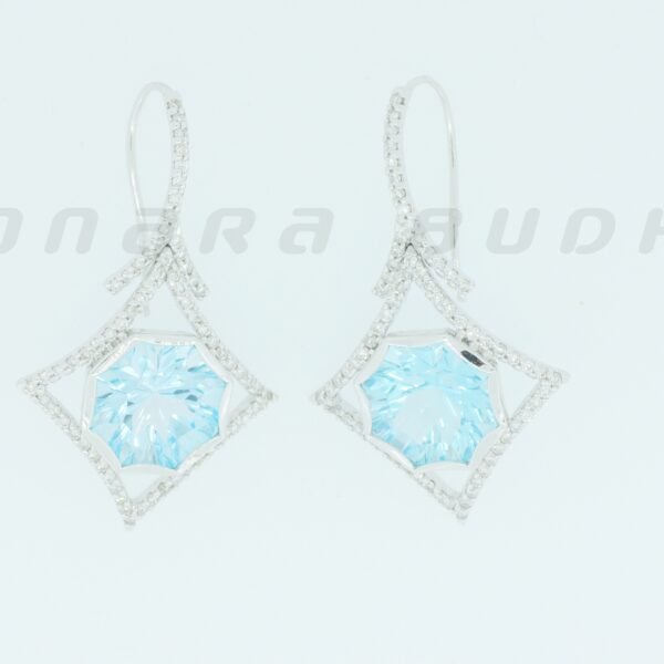 Diamond / Blue Topaz Earrings