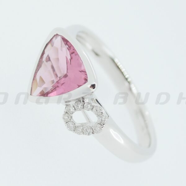 Diamond / Pink Topaz Ring
