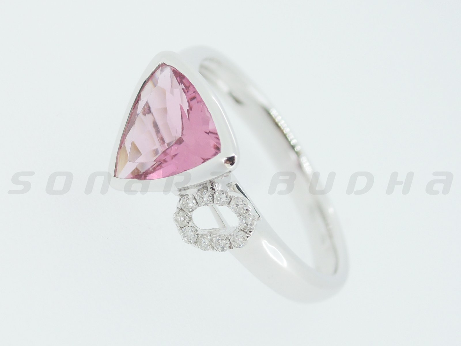 Diamond / Pink Topaz Ring