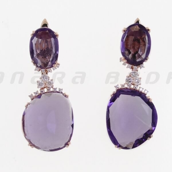 Diamond / Amethyst Earrings