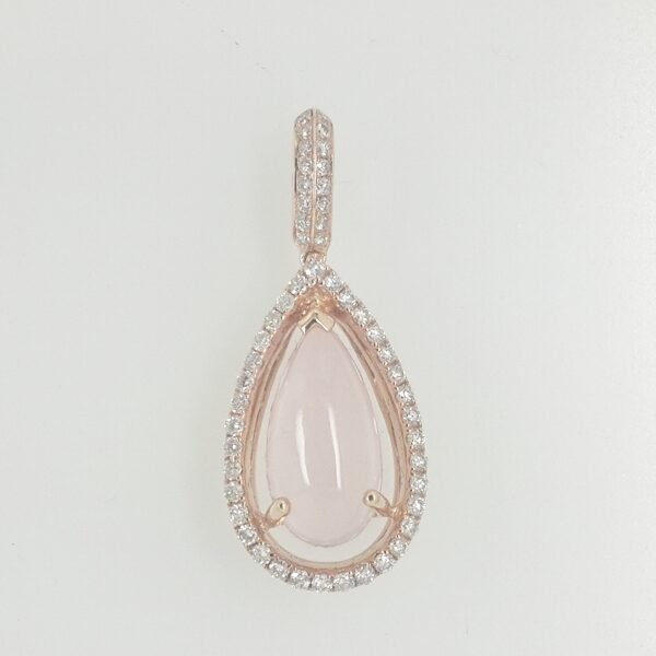 Diamond / Rose Quartz Pendant