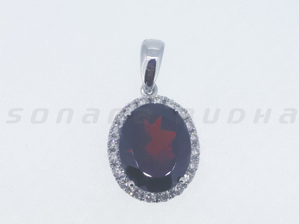 Diamond / Garnet Pendant