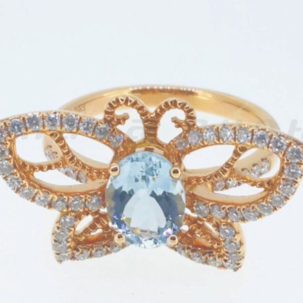 Diamond / Aquamarine Ring