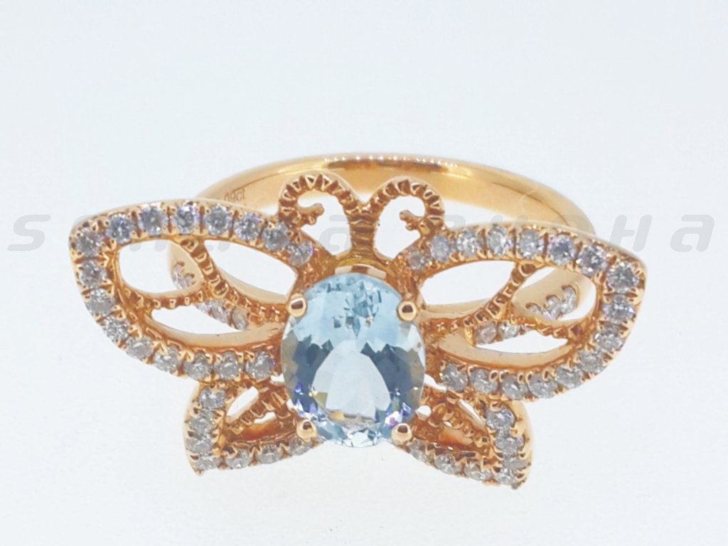 Diamond / Aquamarine Ring
