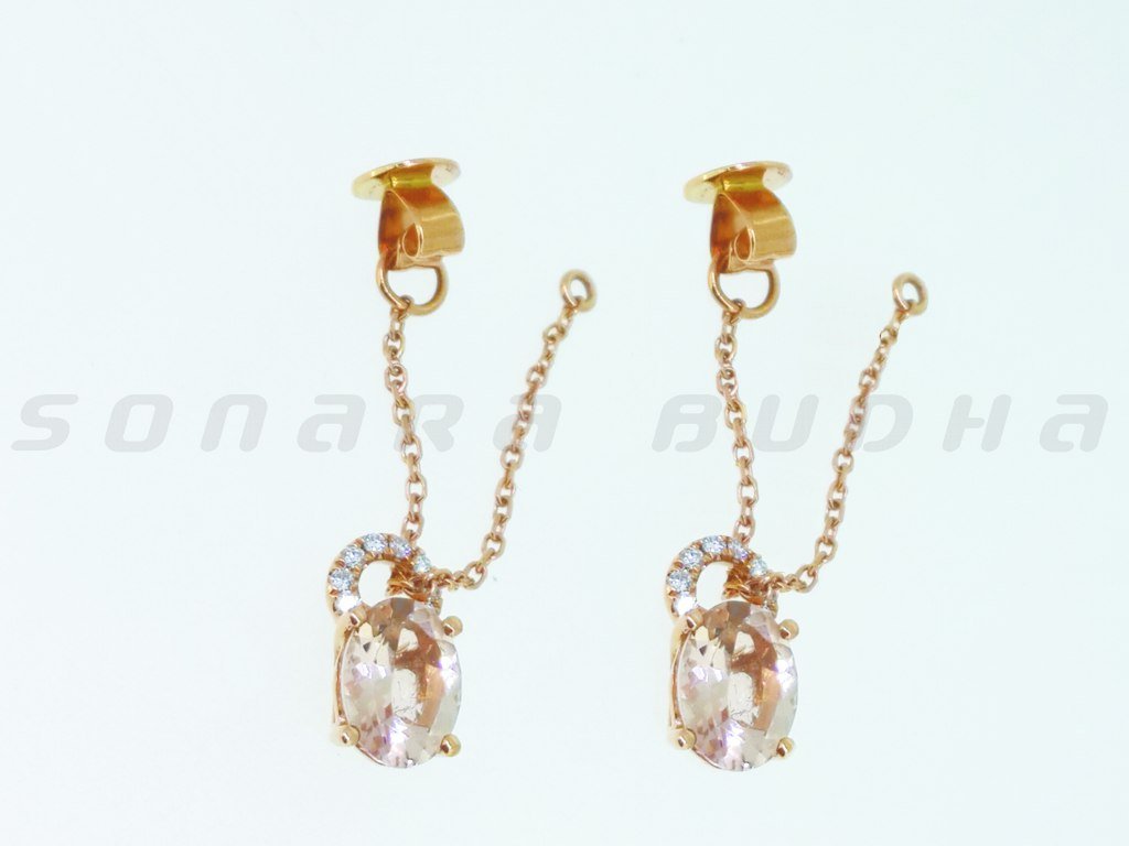Diamond / Morganite Earrings