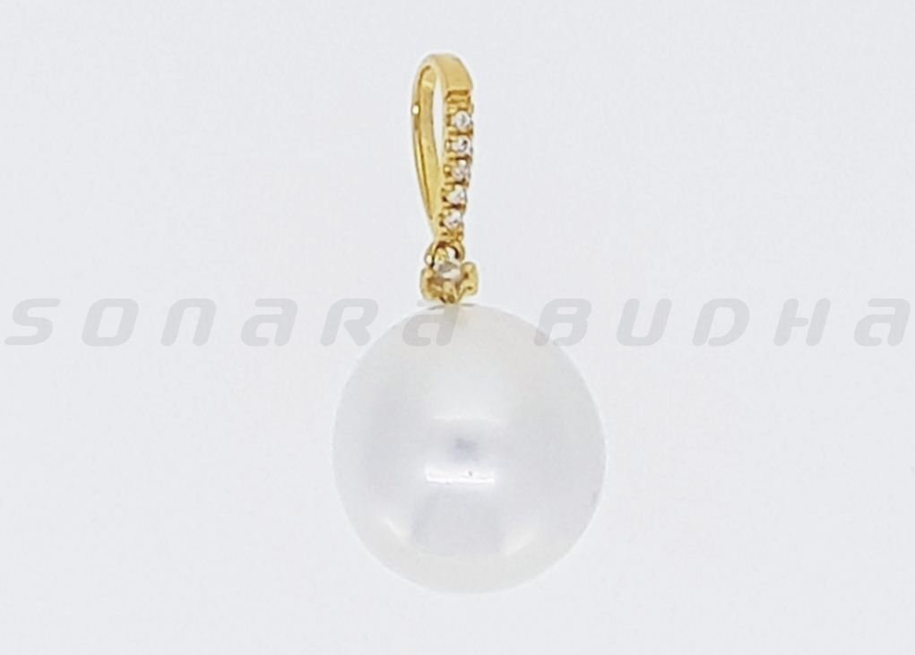 Diamond / SS Pearl Pendant