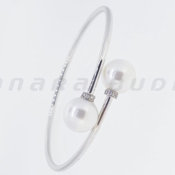 Diamond / SS Pearl Bangle