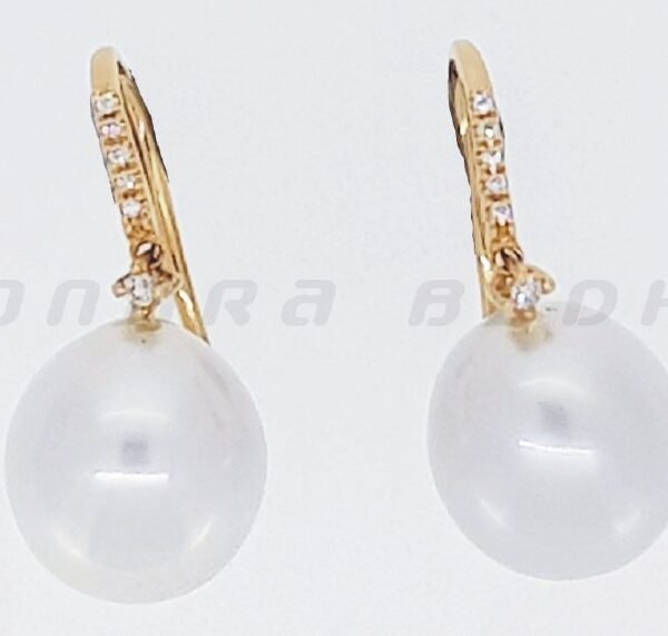 Diamond / SS Pearl Earrings