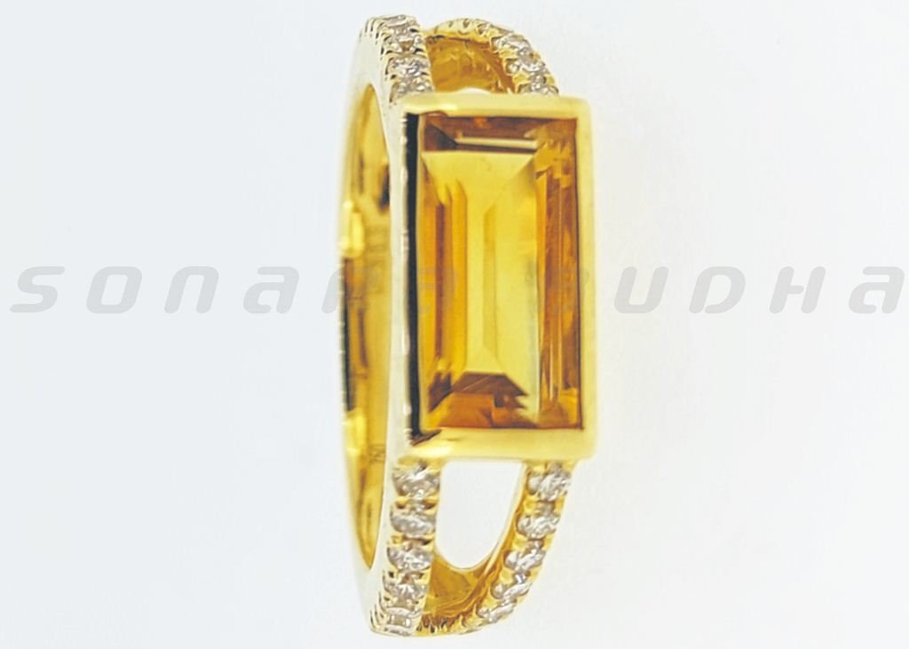 Diamond / Citrine Ring