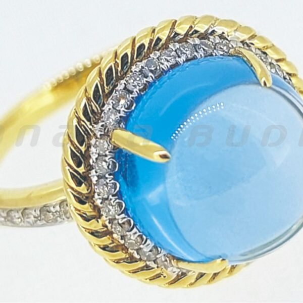 Diamond / Blue Topaz Ring