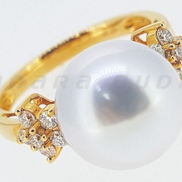 Diamond / SS Pearl Ring