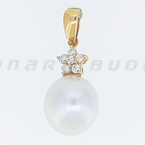 Diamond / SS Pearl Pendant