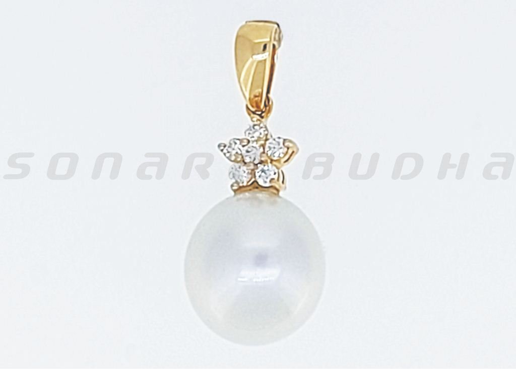 Diamond / SS Pearl Pendant
