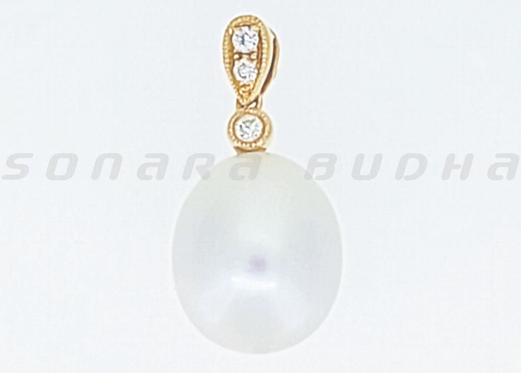 Diamond / SS Pearl Pendant