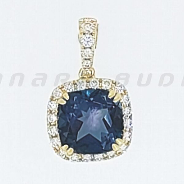 Diamond / Blue Topaz Pendant